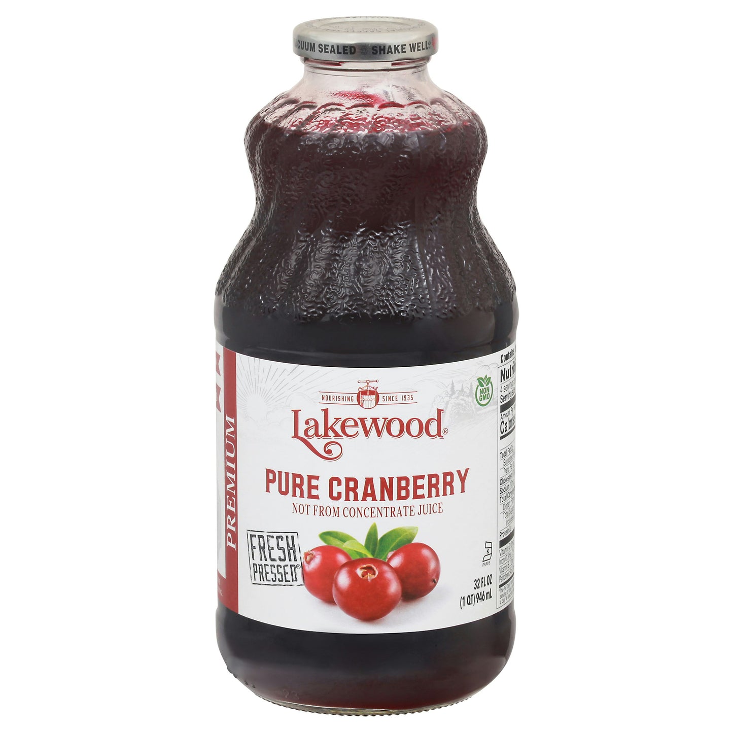 Lakewood Juice Cranberry Pure 32 FO (Pack of 6)