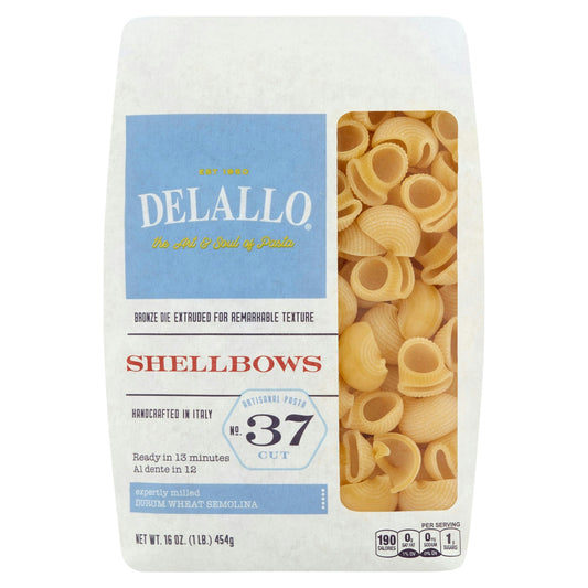 Delallo Pasta Shellbows 16 oz (Pack Of 8)