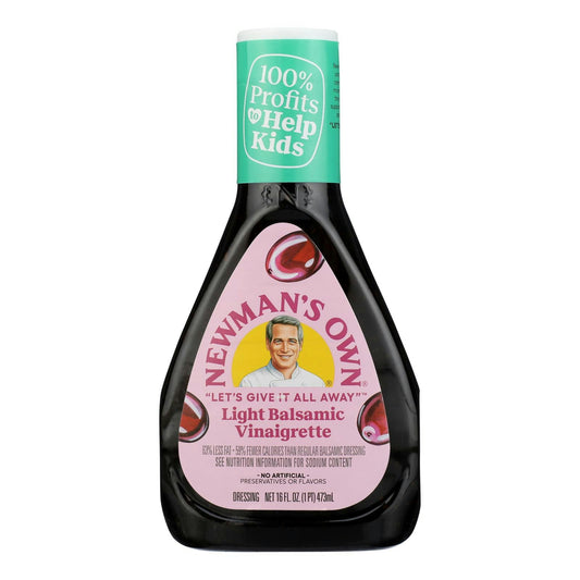 Newman's Own Lighten Up Balsamic Vinaigrette Salad Dressing 16 Fl oz (Pack of 6)
