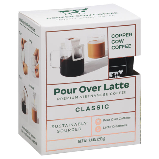 Copper Cow Coffee Coffee Classic Pour Over 5 Count 7.4 Oz Pack of 6