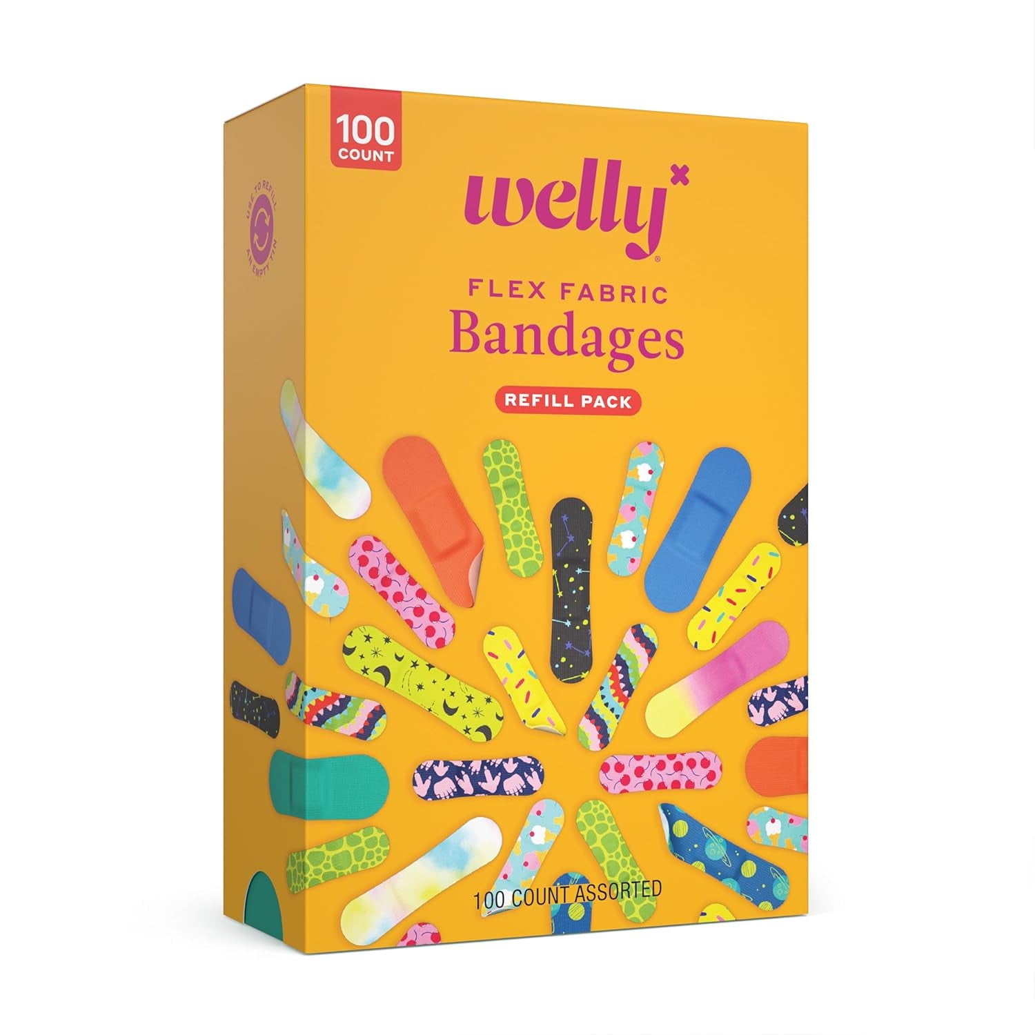 WELLY (Pack Of 6) Welly Bandages Assorted 100 Pieces Pattern Pack