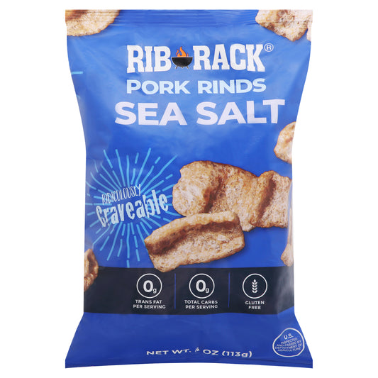 Rib Rack Pork Rinds Sea Salt 4 Oz (Pack Of 12)