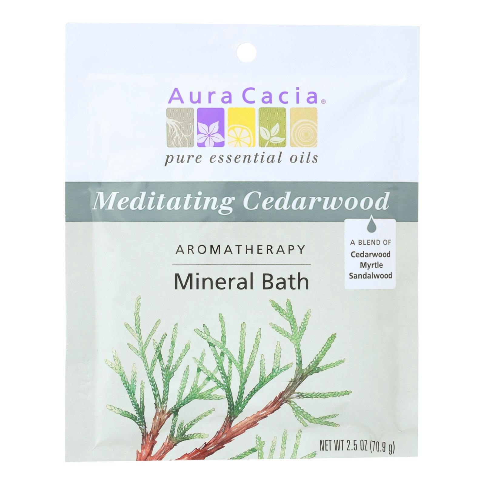 Aura Cacia - Aromatherapy Mineral Bath Meditation - 2.5 oz (Pack of 6)