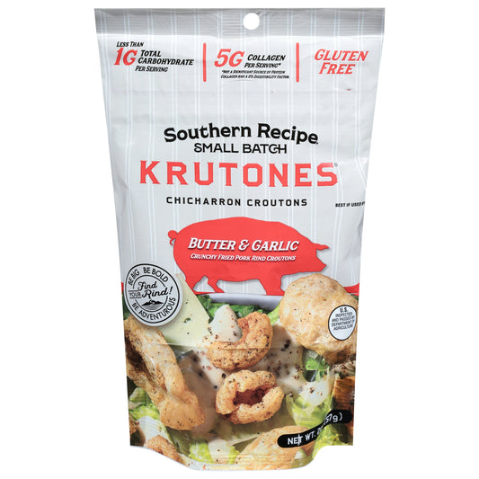 Southern Recipe Small Batch Butter And Garlic Pork Rind Krutones - 2 oz (Pack of 6)