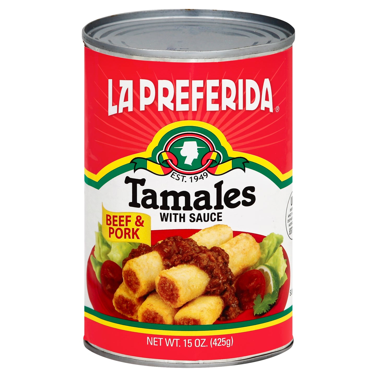 La Preferida Tamale Beef & Pork Can 15 Oz (Pack Of 12)
