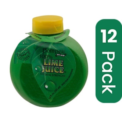 Pompeii Juice Lime 100% 13 oz (Pack of 12)