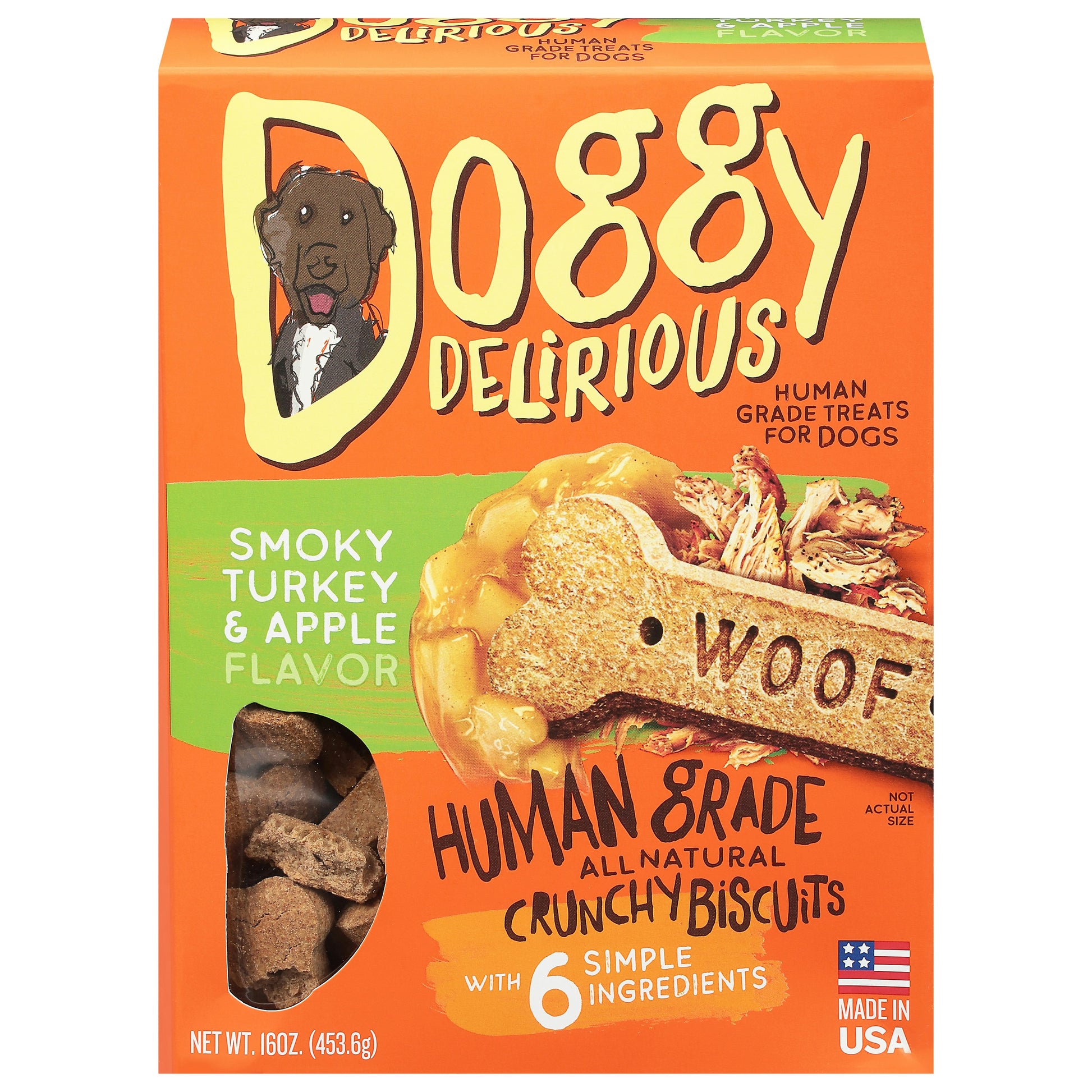 Doggy Delirious Bone Dog Turkey And Apple 16 Oz Pack of 6