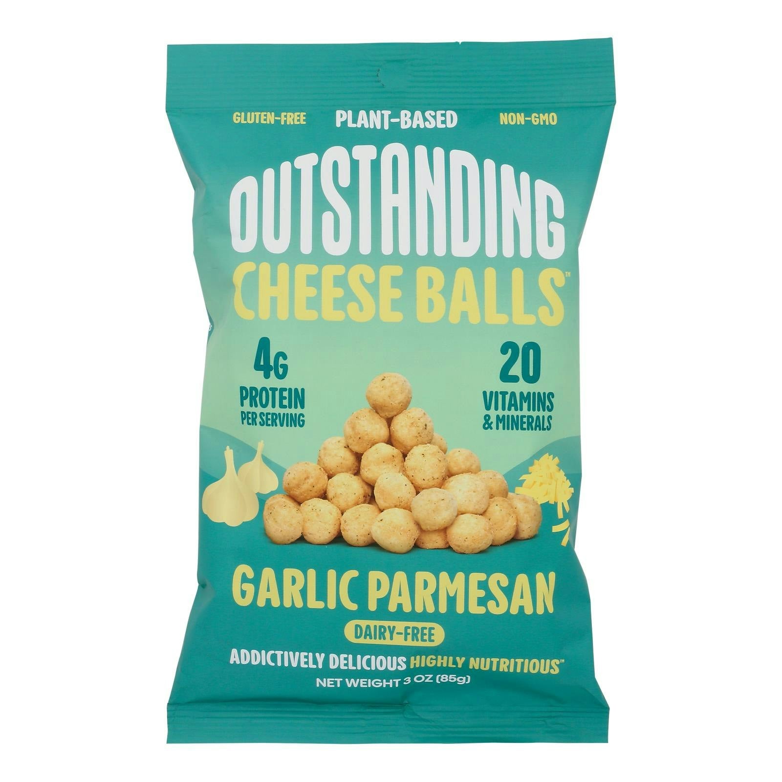 Outstanding Foods - Cheese Balls Garlic 3 oz (Pack of 8)