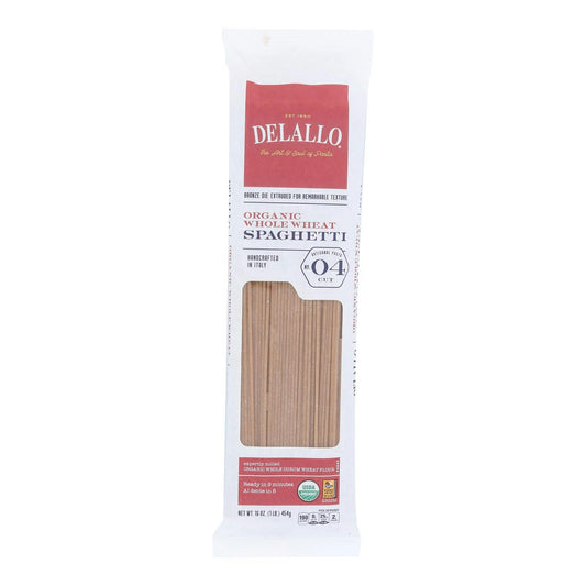 Delallo - Organic Whole Wheat Spaghetti Pasta 1 lb (Pack of 16)