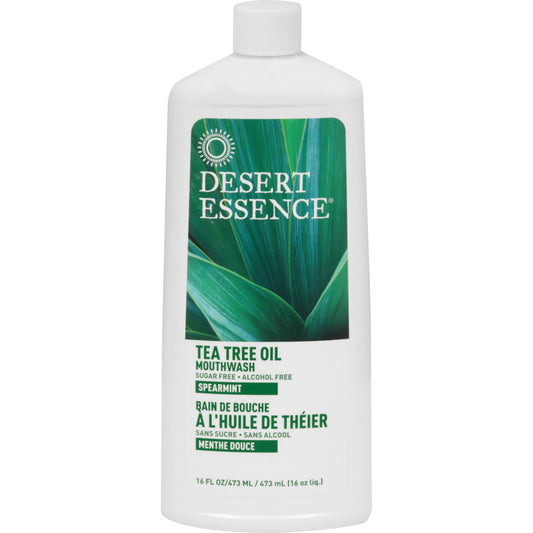 Desert Essence Mouthwash Tea Tree Alcohol Free 16 Fl oz (Pack of 3)