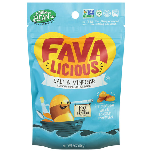 Favalicious Snack Salt Vinegar Roasted Beans 2 Oz Pack of 12