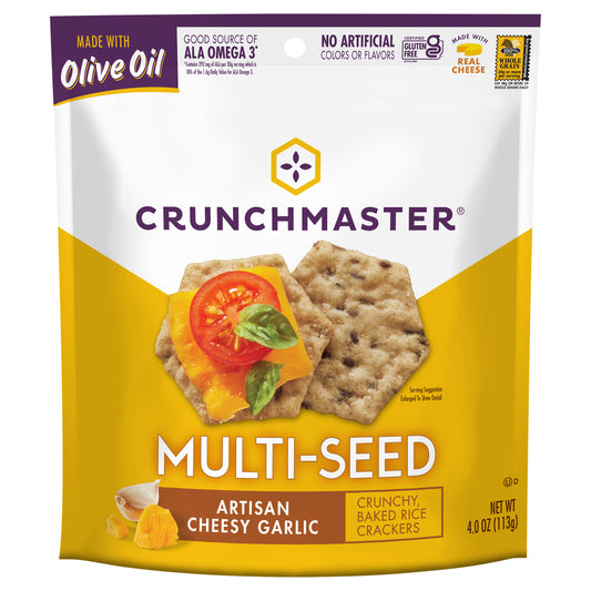 Crunchmaster Crackers Cheesy Garlic 4 Oz (Pack Of 12)