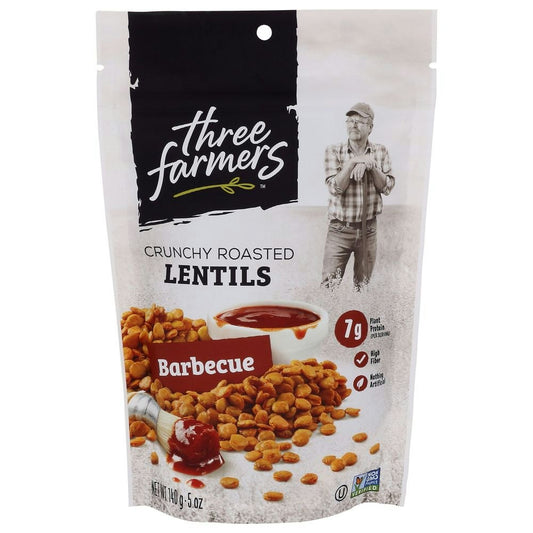 Three Farmers Barbecue Roasted Lentils - 140 Gram (Pack of 6)