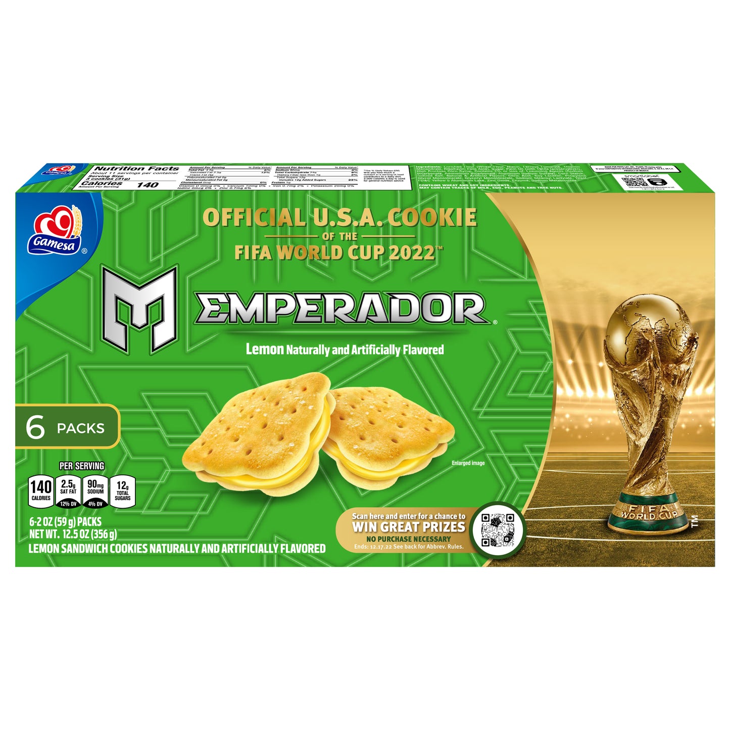 Gamesa Cookie Piruetas Lemon 12.5 Oz Pack of 12