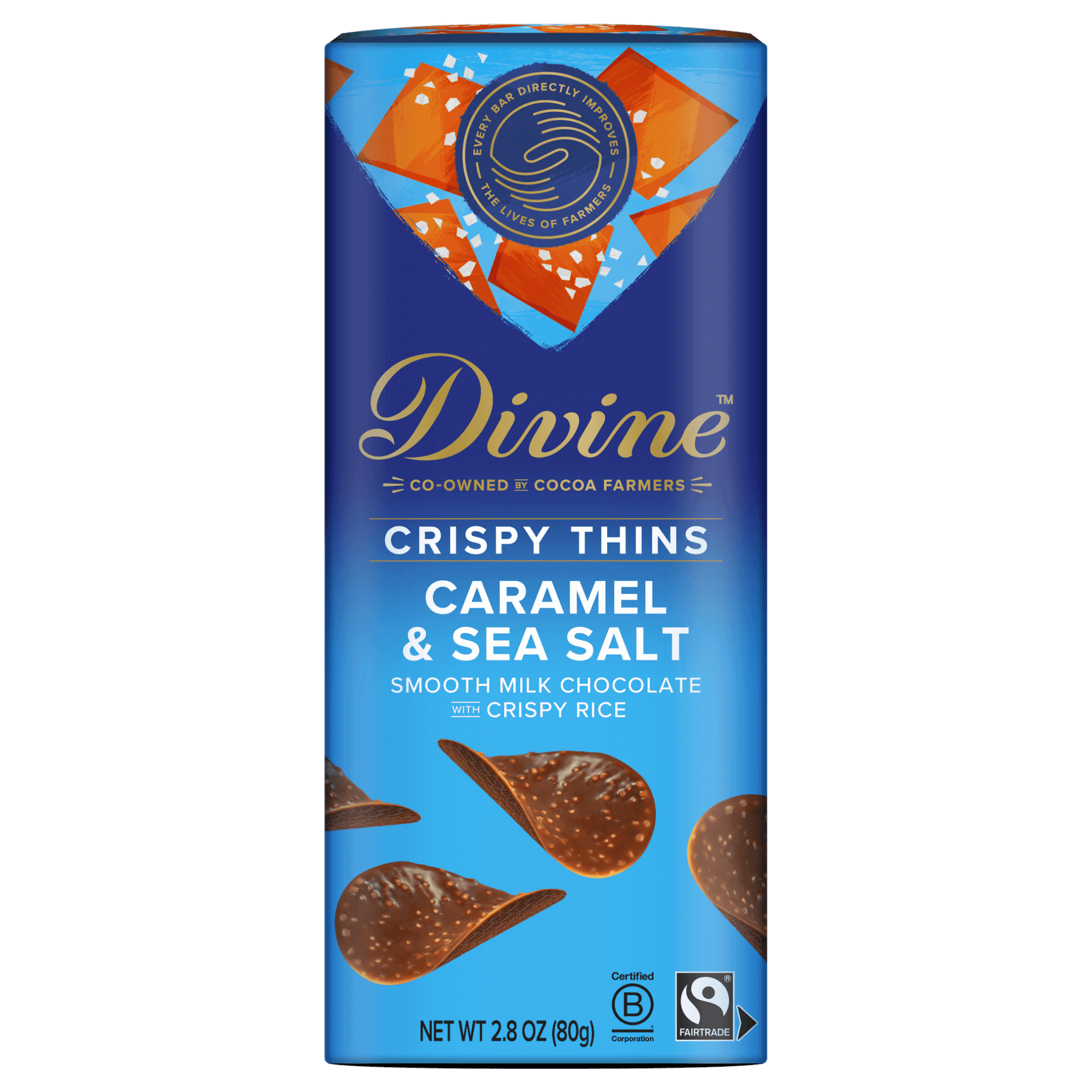 Divine Chocolate Thin Milk Caramel Sea Salt