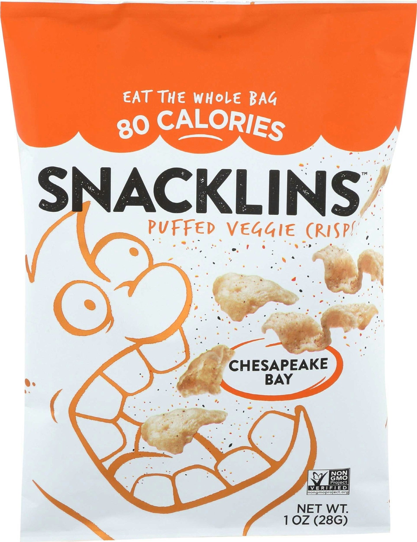Snacklins Chesapeake Bay Puffed Veggie Crisp - 1 Ounce (Pack of 12)
