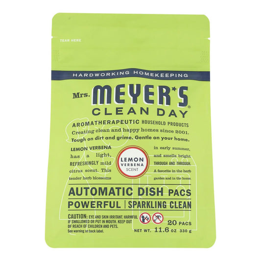 Mrs. Meyer's Clean Day - Automatic Dishwasher Packs - Lemon Verbena 12.7 oz (Pack of 6)