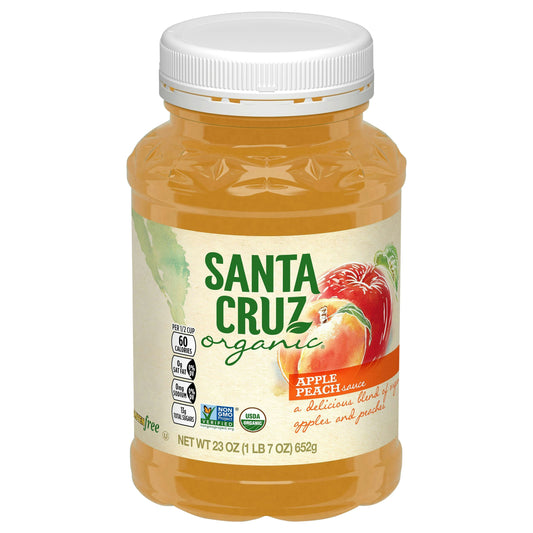 Santa Cruz Applesauce Peach Jar 23 Oz Pack of 12