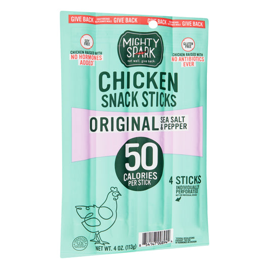 Mighty Spark Stick Snack Chicken Sea Salt Pepper 4 oz (Pack Of 8)