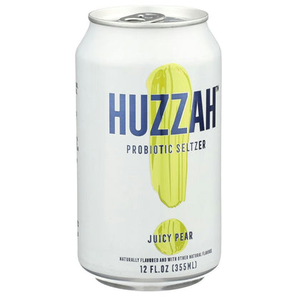 Huzzah Juicy Pear Probiotic Seltzer 12 Fo Pack of 12