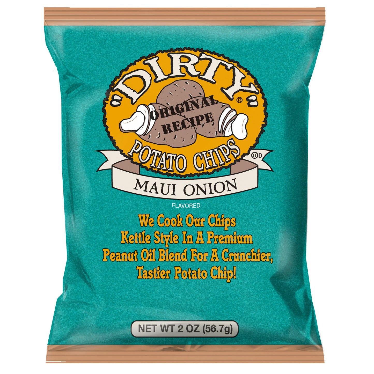 Dirty Maui Onion Potato Chips, 2 Ounce (Pack of 25)
