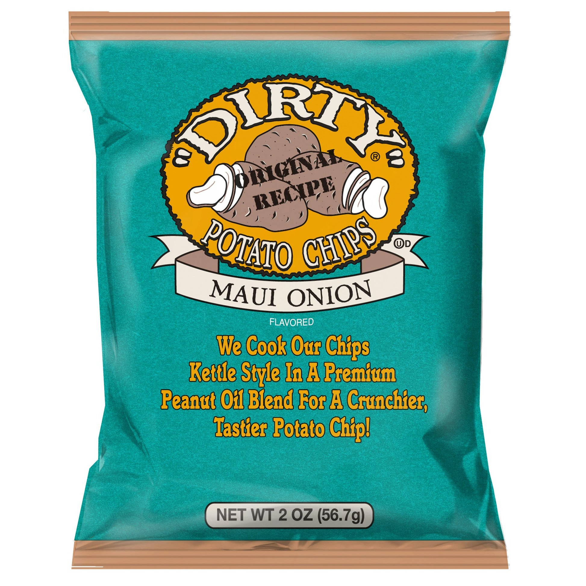 Dirty Maui Onion Potato Chips, 2 Ounce (Pack of 25)