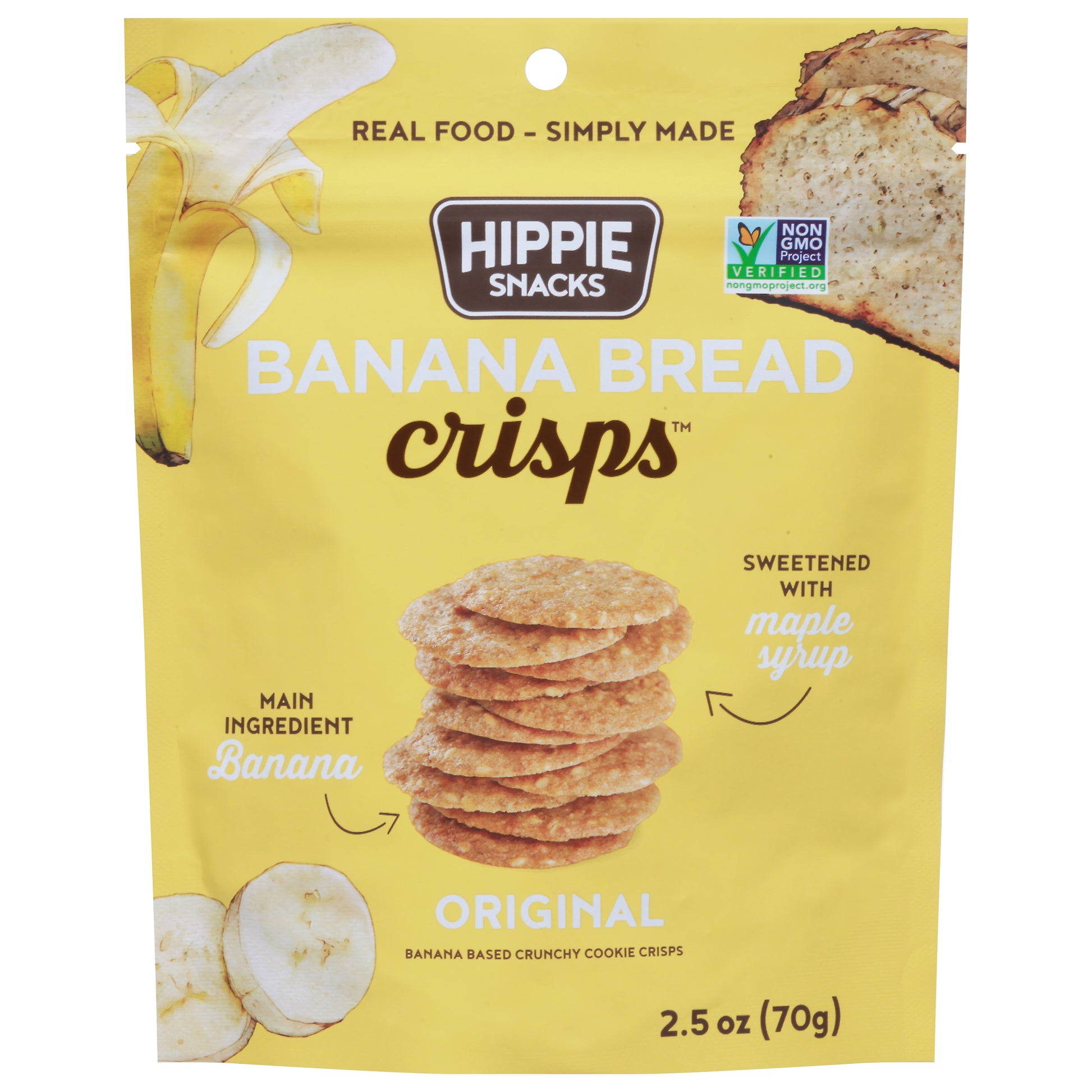 Hippie Snacks Crisps Banana Bread Original 2.5 Oz (Pack Of 8)