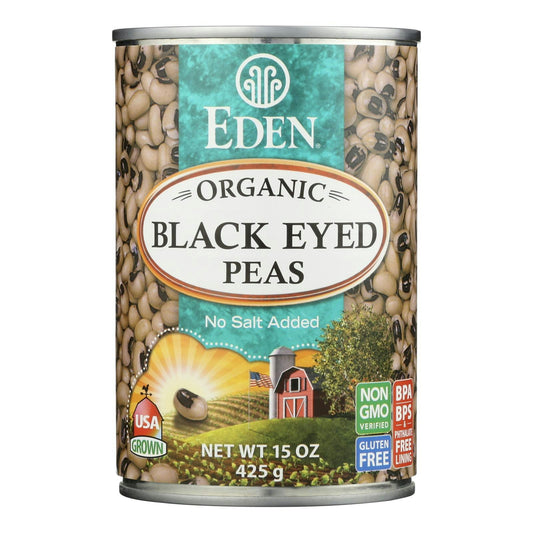 Eden Foods Bean Black Eye Pea No Salt Organic 15 Oz (Pack Of 12)