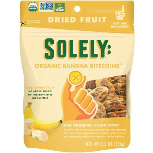 Solely Dried Banana Bitecoins 5.5 Oz Pack of 6