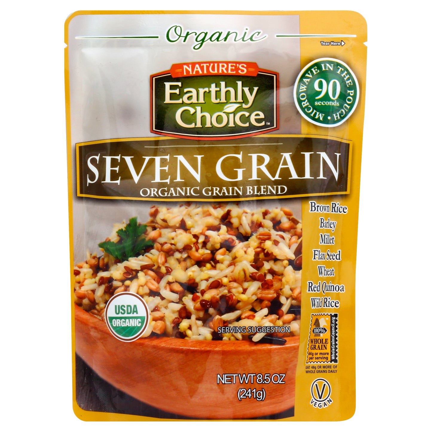 Natures Earthly Choice Grain Microwave 7 Grain Organic 8.5 oz (Pack Of 6)