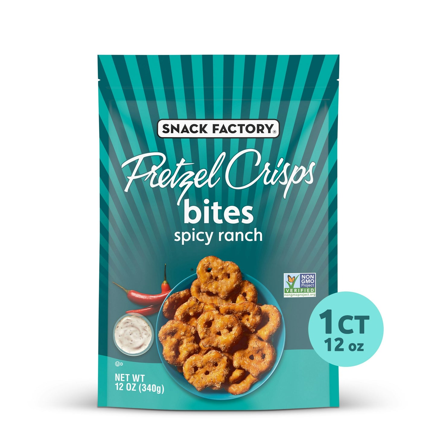 Snack Factory Pretzel Bites Spicy Ranch 12 Oz (Pack of 12)