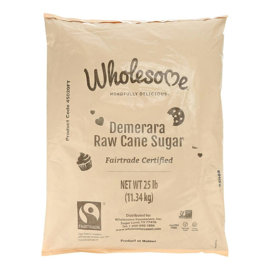 Wholesome - Raw Sugar Cane Turbinado Sweeteners - 25 lb