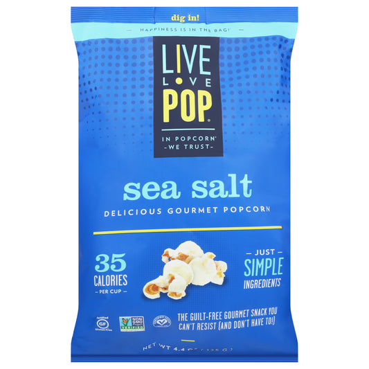 Live Love Pop Popcorn Sea Salt 4.4 oz (Pack Of 12)