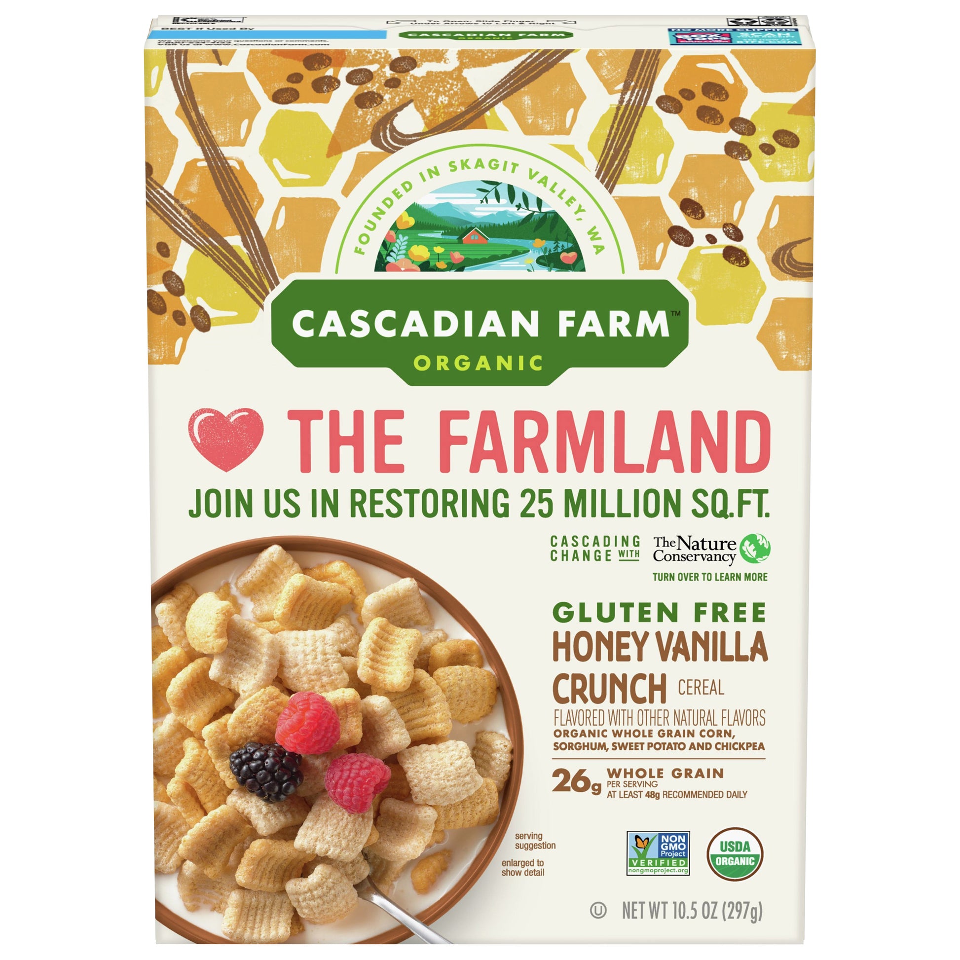 Cascadian Farm Cereal Gluten Free Honey Vanlla Crnch 10.5 Oz Pack of 12