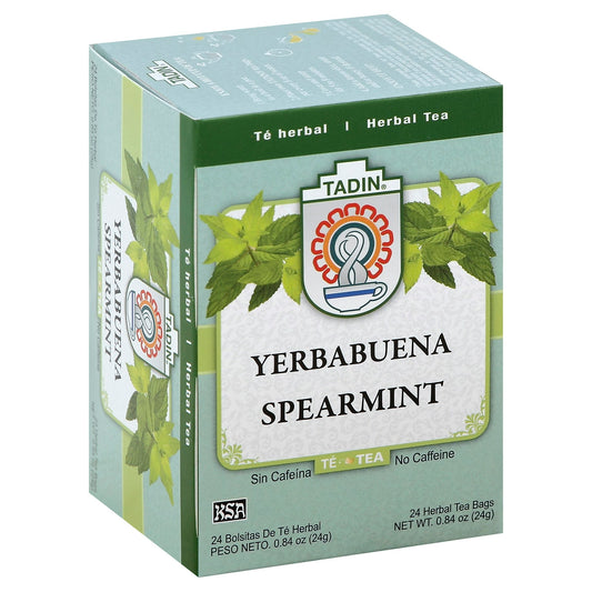 TADIN Herbal Tea No Caffeine Spearmint 24 Bg Pack of 6