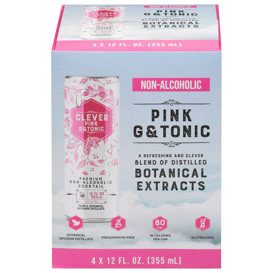 Clever Mixer Pink G Tonic Non Alcoholic 48 Fo Pack of 6