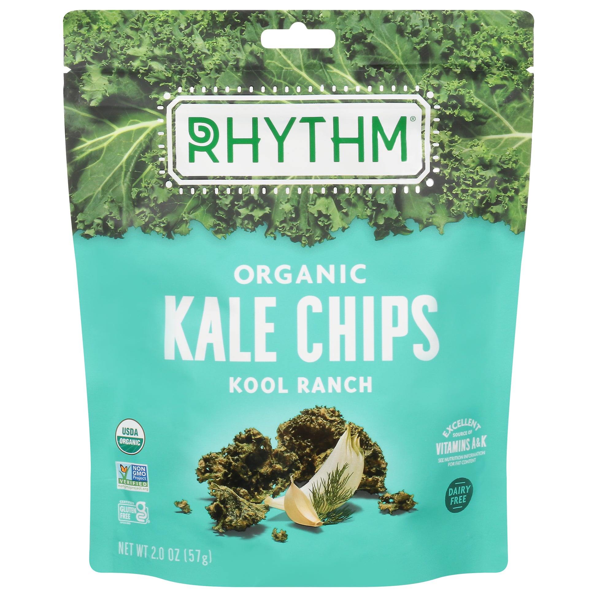Rhythm Superfoods Chip Kale Kool Ranch Organic 2 oz (Pack Of 12)