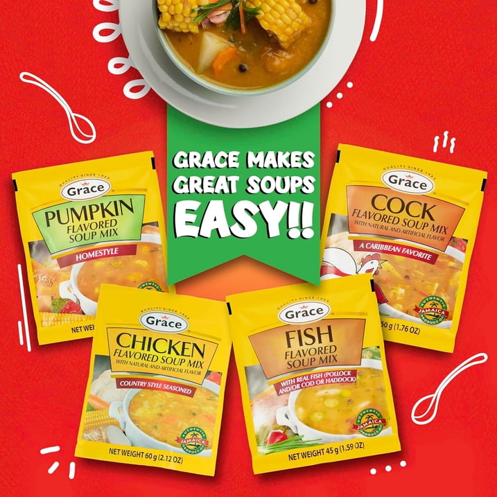 GRACE CARIBBEAN (Pack of 72) Grace Caribbean Soup Mix Chicken Noodle 2.1 Oz