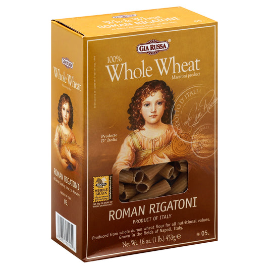 Gia Russa Pasta Whole Wheat Roman Rigatoni 16 Oz (Pack Of 12)