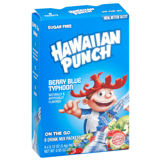Hawaiian Punch Powder Berry Blue Typhoon 8Pc 0.95 oz (Pack Of 12)