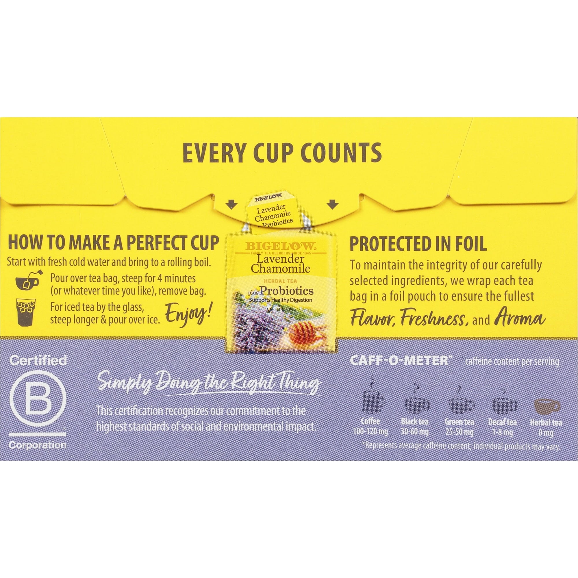 BIGELOW (Pack Of 12) Bigelow Tea Lavender Chamomile Probiotic 0.98 Oz