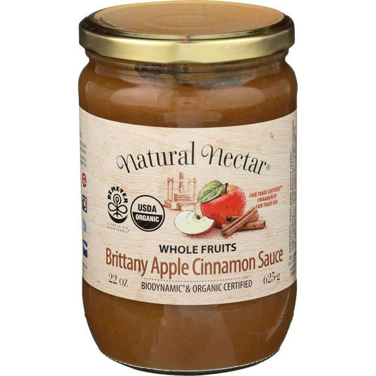 Natural Nectar Biodynamic Organic Brittany Apple and Cinnamon Sauce - 22 Ounce (Pack of 6)
