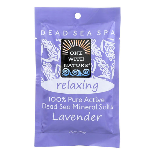 One With Nature Relaxing Lavender Dead Sea Mineral - Salt Bath 2.5 oz (Pack of 6)