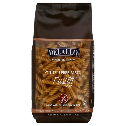 Delallo Pasta Whole Grain Fusilli 12 Oz Pack of 12
