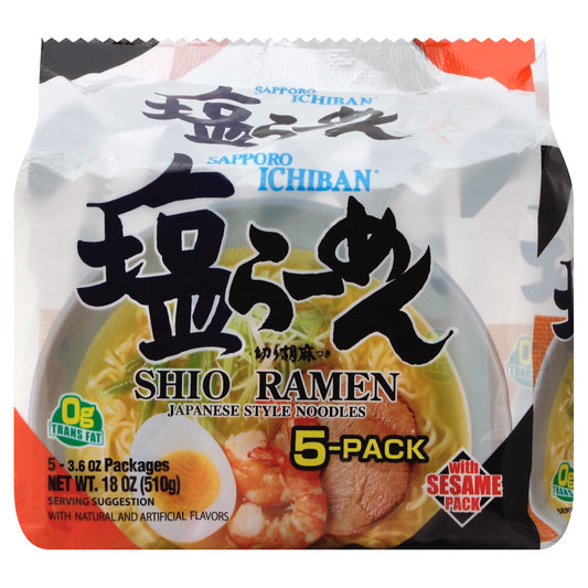 Sapporo Ramen Shio Salt 17.5 oz (Pack Of 6)