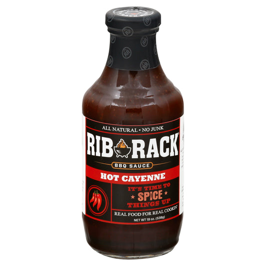 Rib Rack Sauce Barbeque Hot Cayenne 19 oz (Pack Of 6)