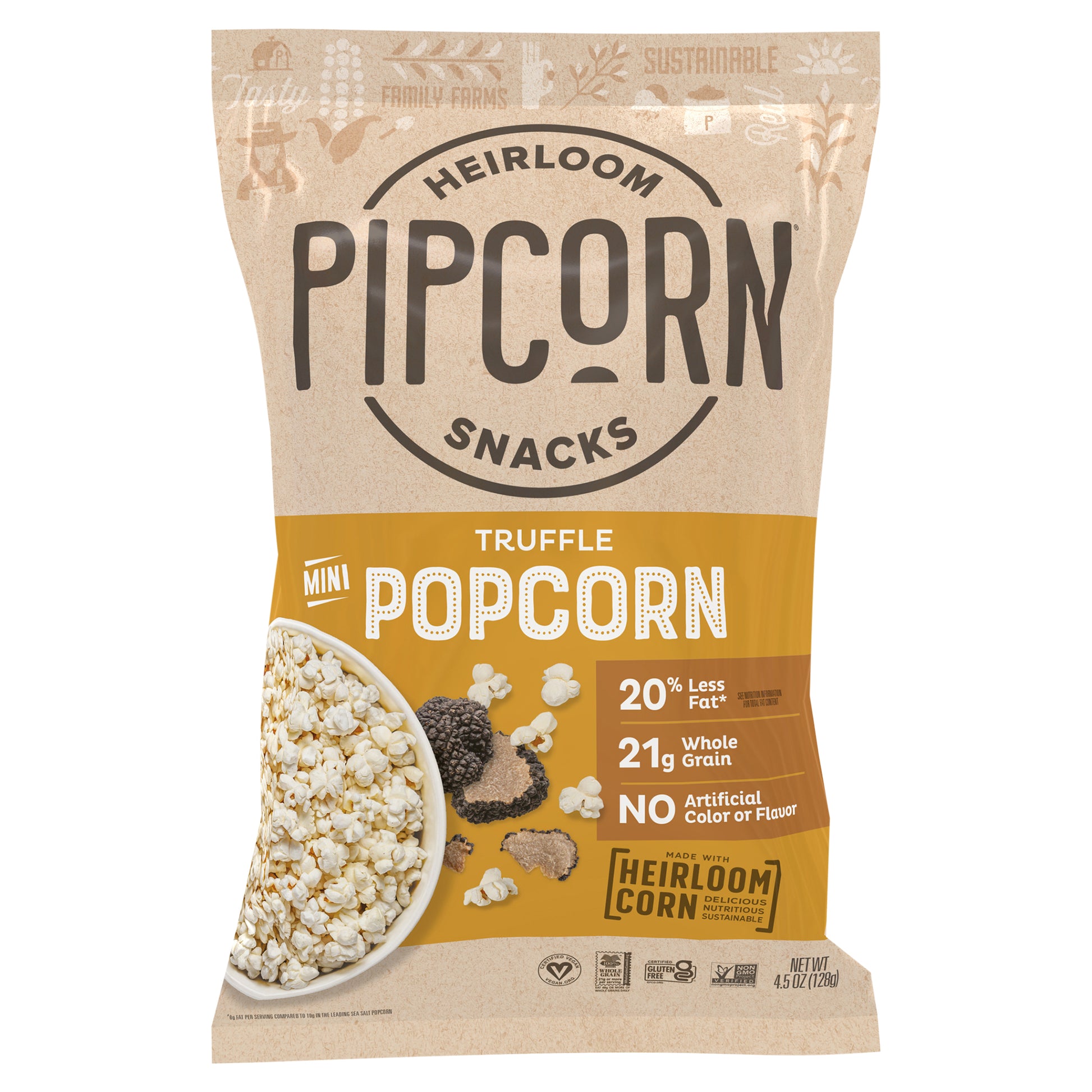 Pipcorn Popcorn Mini Truffle 4.5 Oz (Pack Of 12)