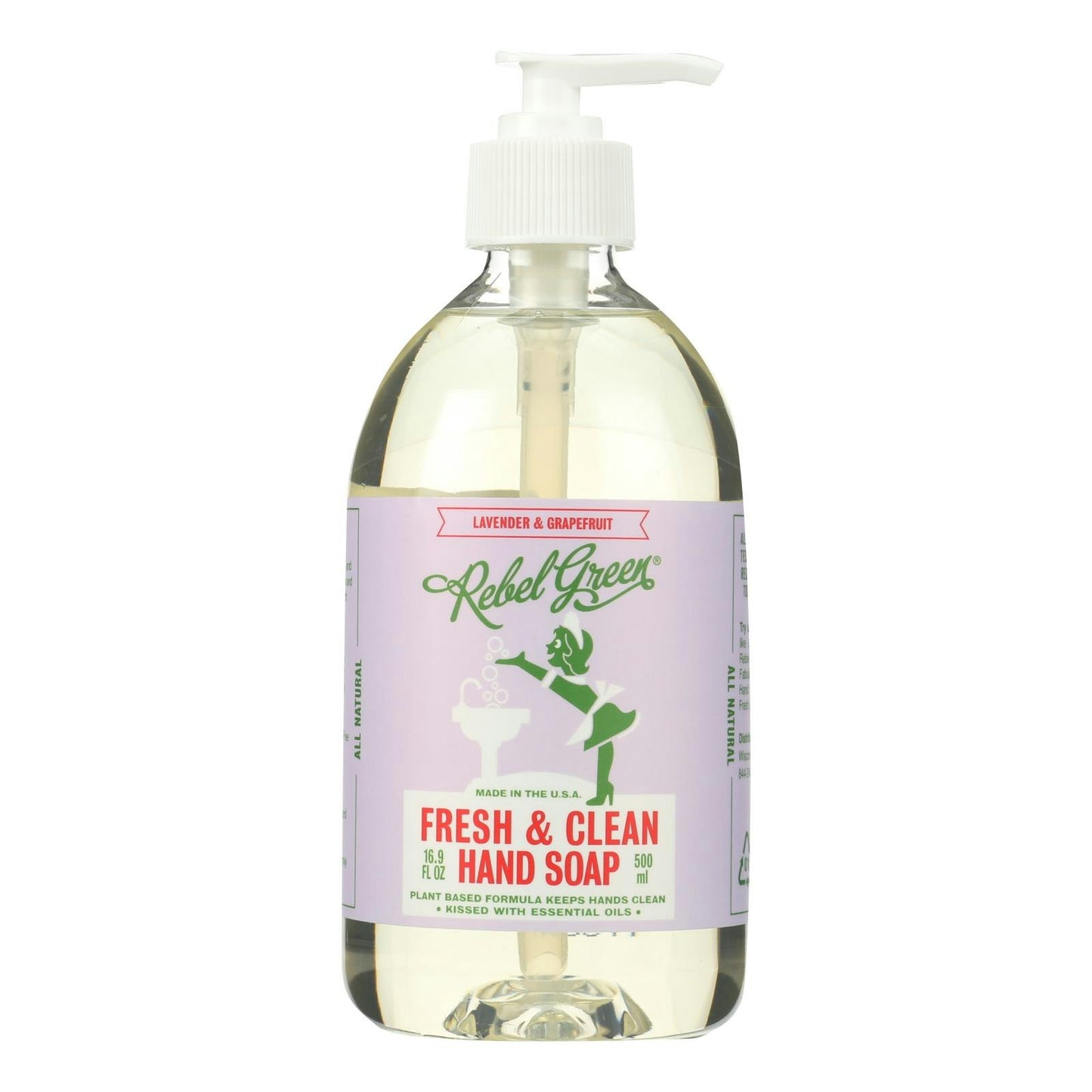 Rebel Green Hand Soap - Lavender 16.9 fl. oz (Pack of 4)