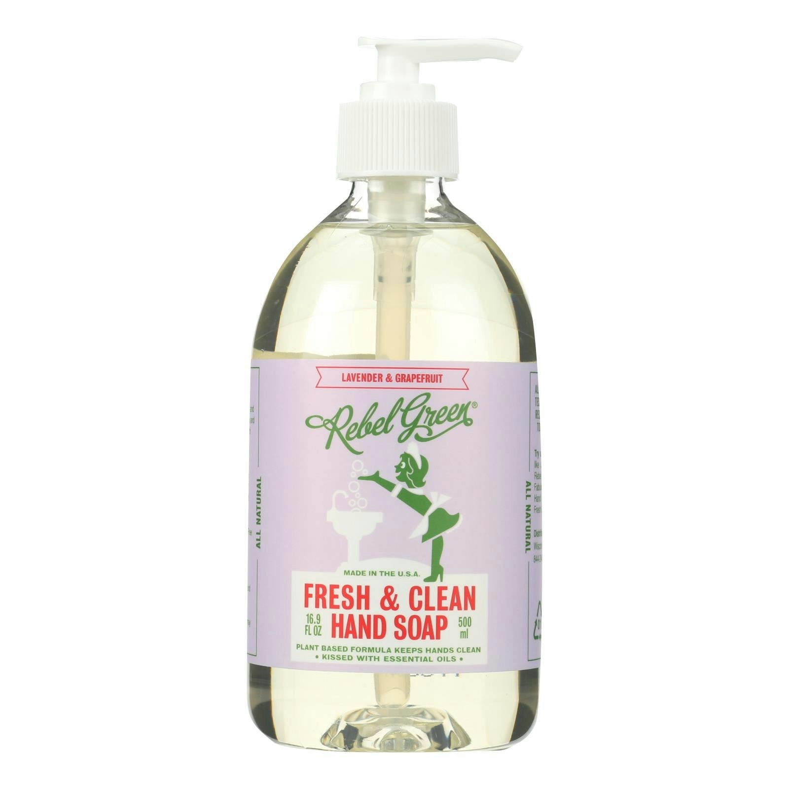 Rebel Green Hand Soap - Lavender 16.9 fl. oz (Pack of 4)