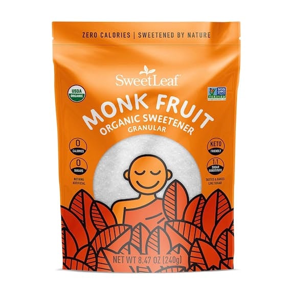 SweetLeaf Monk Fruit Organic Sweetener Granular Organic - 8.47 oz (Pack of 6)